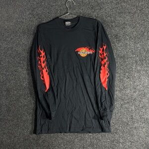 Vintage Harley Davidson Shirt Mens M Black 90s Flame Long Sleeve NOS Holoubek